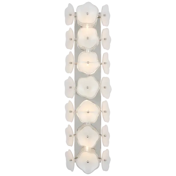 Elegant 28" Linear Sconce with Polished Nickel and Cream Glass