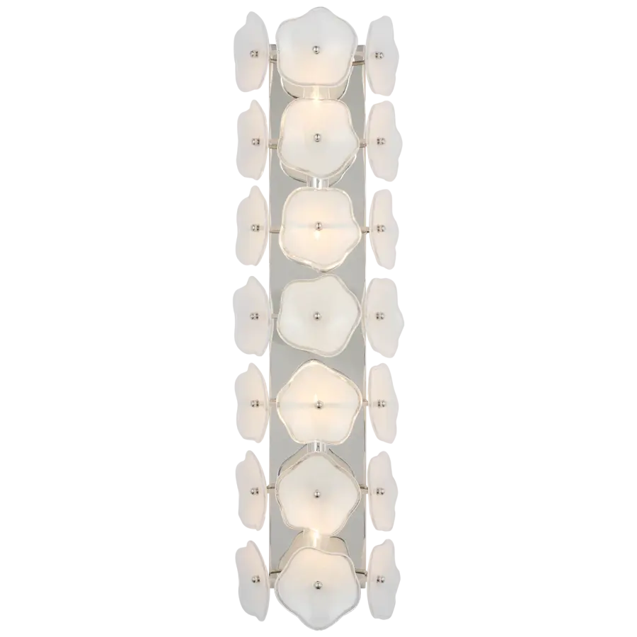 Elegant 28" Linear Sconce with Polished Nickel and Cream Glass