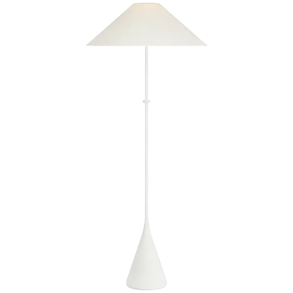 Zealous 62" Floor Lamp in Museum White with Linen Shade