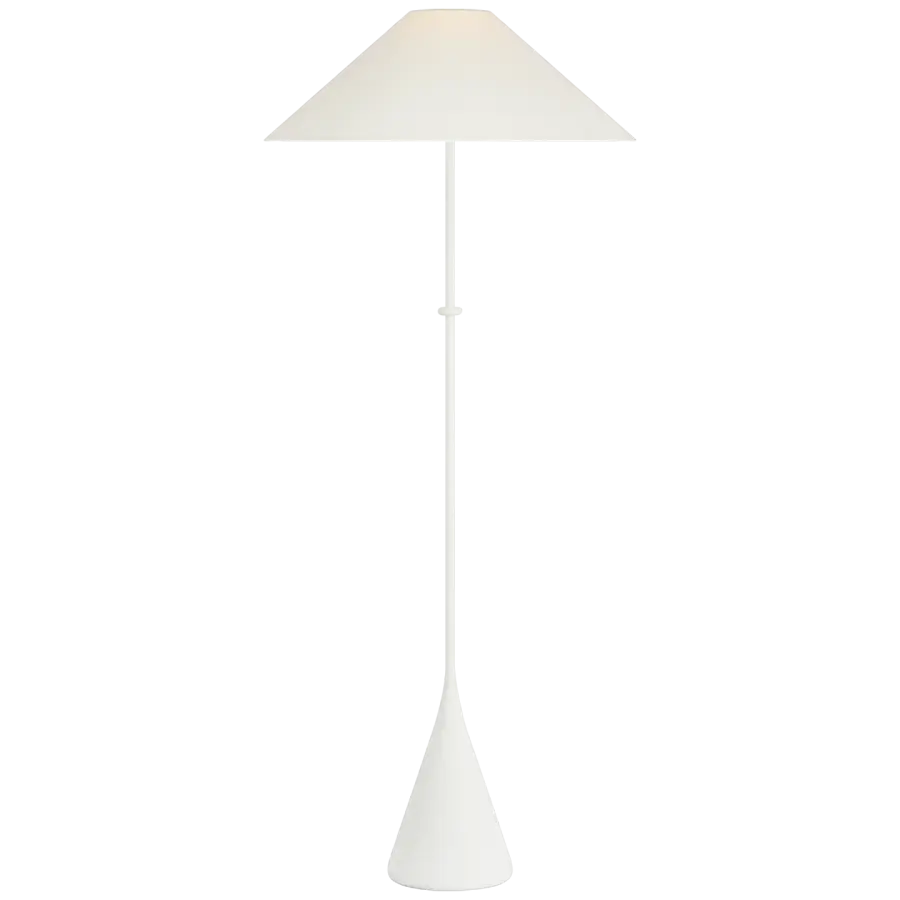 Zealous 62" Floor Lamp in Museum White with Linen Shade