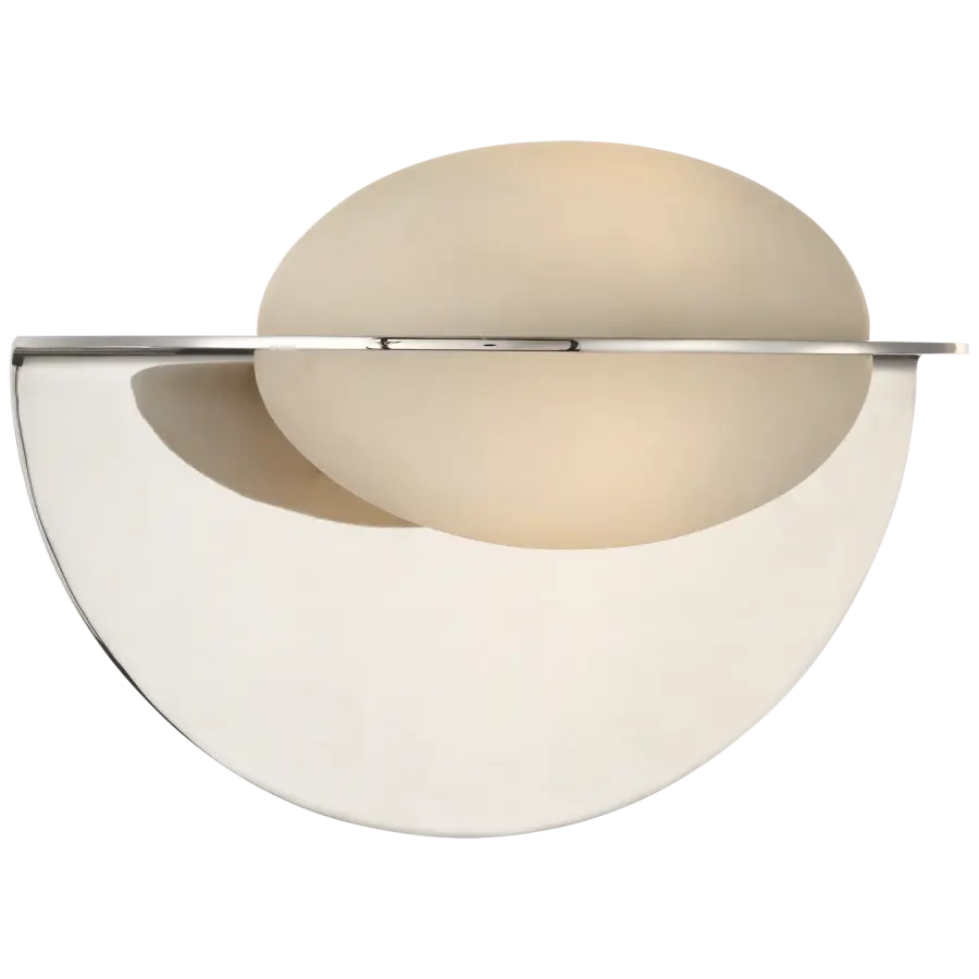 Fosse 9" Invertable Oval Sconce in Polished Nickel with Alabaster