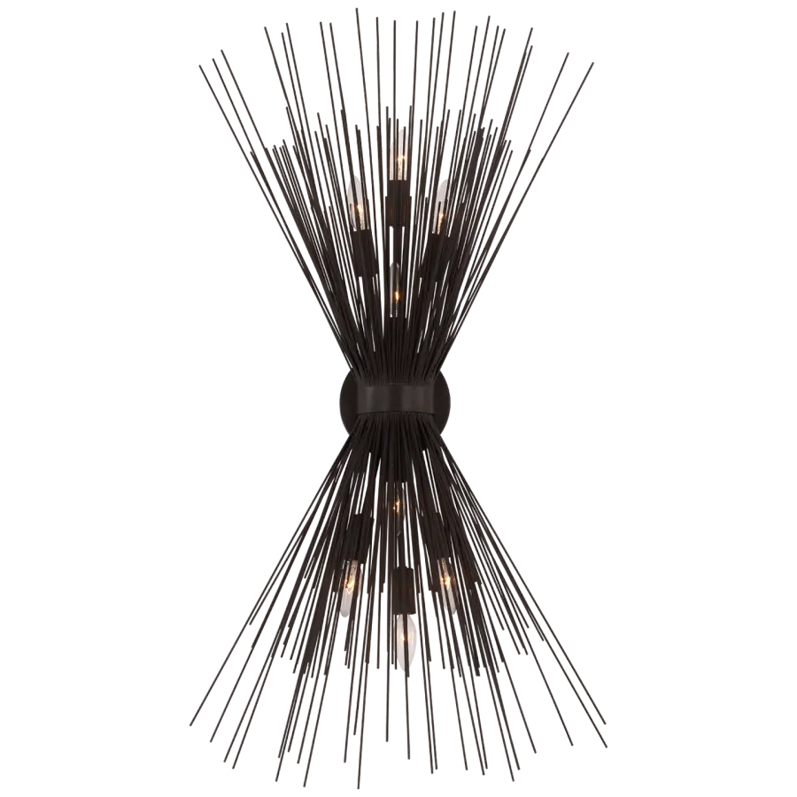 Strada Large Symmetrical Sconce in Aged Iron
