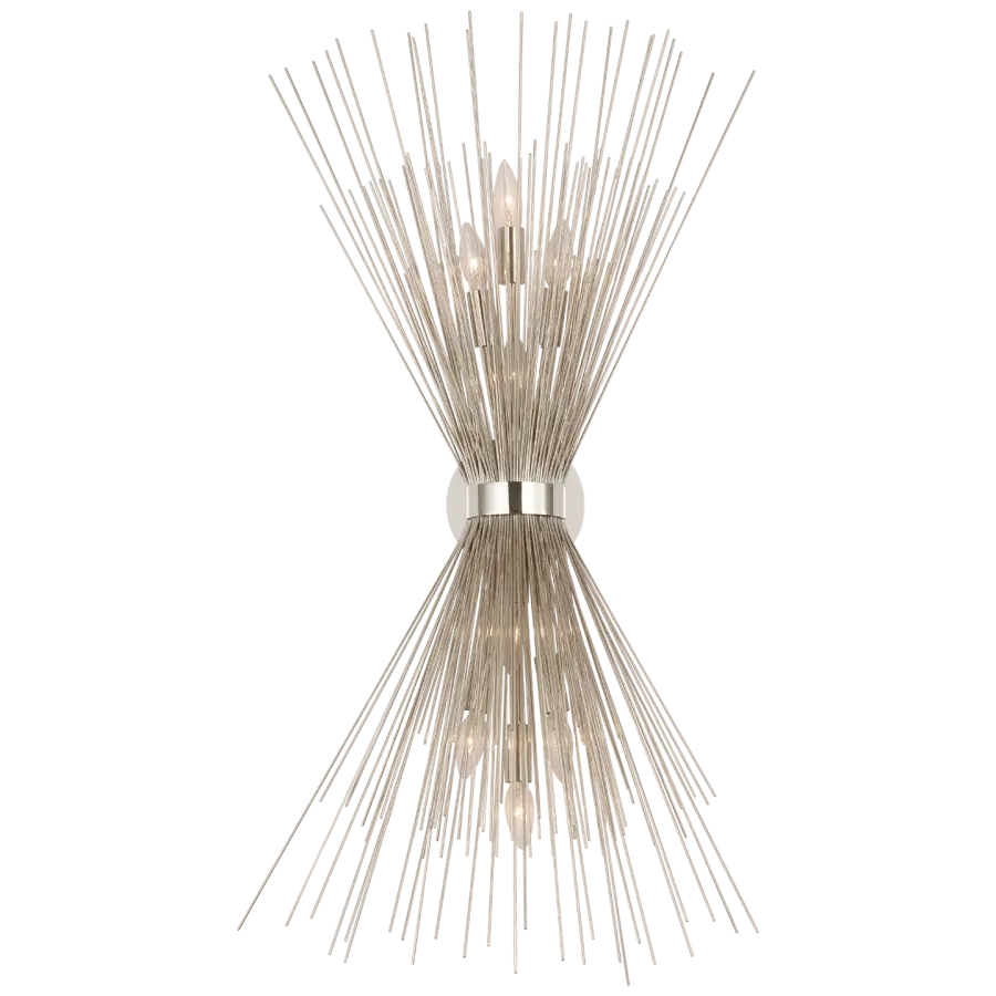 Strada Large Symmetrical Sconce in Polished Nickel