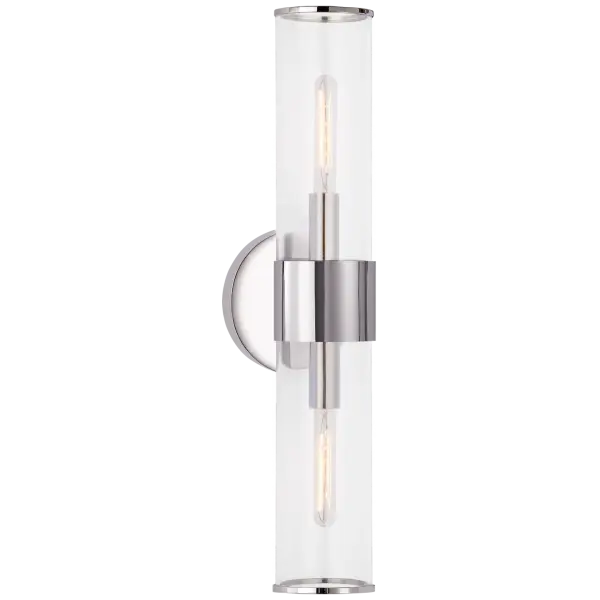 Featuring a harmonious mix of materials, Kelly Wearstler's Liaison series reinterprets classic silhouettes with a modern spin. Clean architectural lines are emphasized in metal paired with the dynamic beauty of fractured-glass shades. With sconces, pendants, flush mounts and chandeliers, the elegant serieswill elevate any room it adorns.