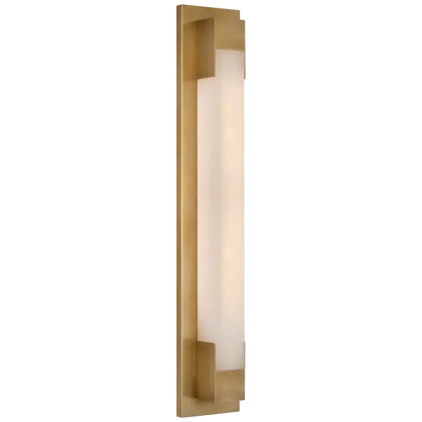 Covet 26" Bracketed Bath Light in Antique-Burnished Brass with Alabaster
