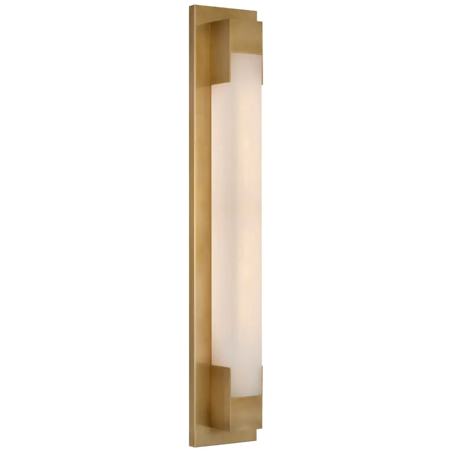 Covet 26" Bracketed Bath Light in Antique-Burnished Brass with Alabaster
