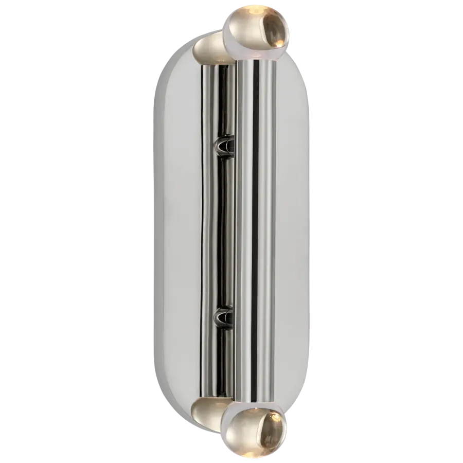 Rousseau Large Vanity Sconce in Polished Nickel with Clear Glass Orb