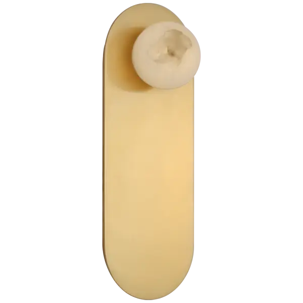 Pertica 9" Sconce in Mirrored Antique Brass with Alabaster