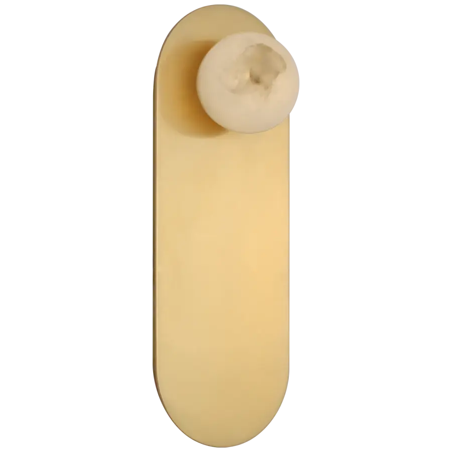 Pertica 9" Sconce in Mirrored Antique Brass with Alabaster