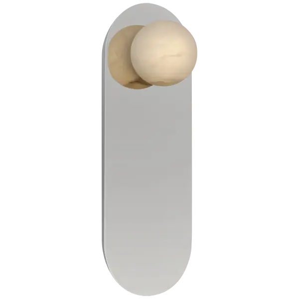 The Pertica 9" sconce combines timeless elegance with modern sophistication. Its polished nickel finish and natural alabaster shade create a warm, diffused glow perfect for intimate spaces.