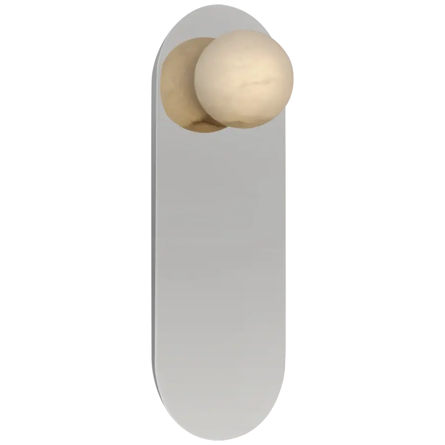 Pertica 9" Sconce in Polished Nickel with Alabaster - Image 2