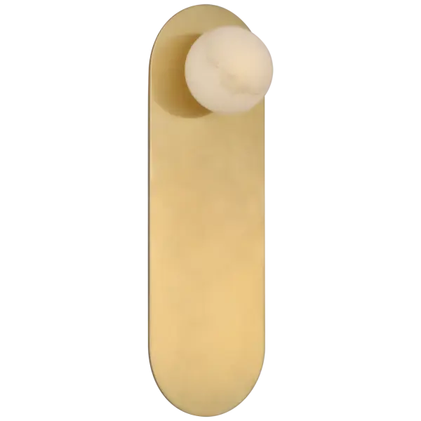 Pertica 14" Sconce in Mirrored Antique Brass with Alabaster
