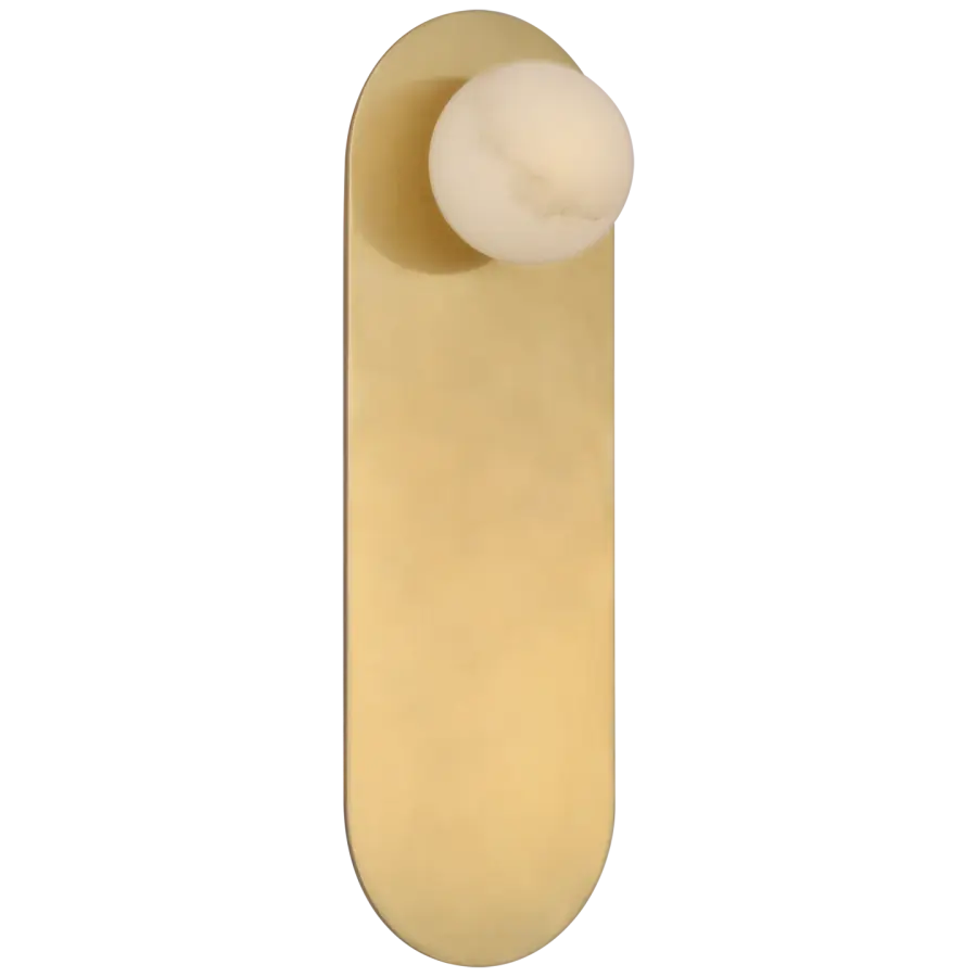 Pertica 14" Sconce in Mirrored Antique Brass with Alabaster