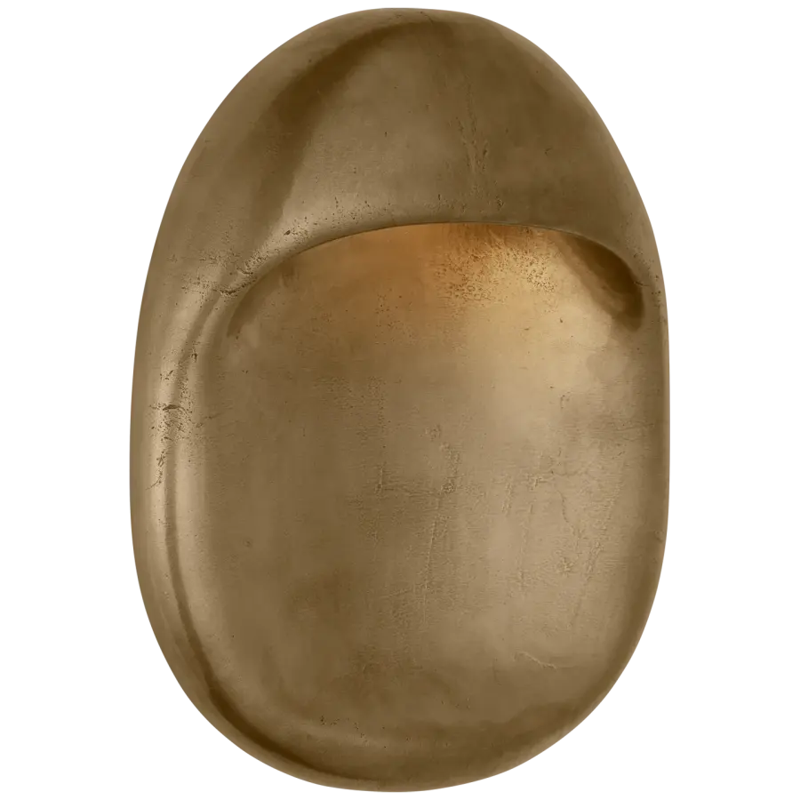 Esculpa 14" Rounded Wall Light in Museum Brass