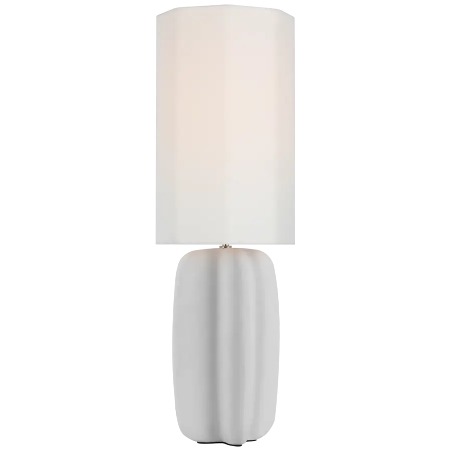 Elegant Plaster White Table Lamp with Timeless Transitional Appeal