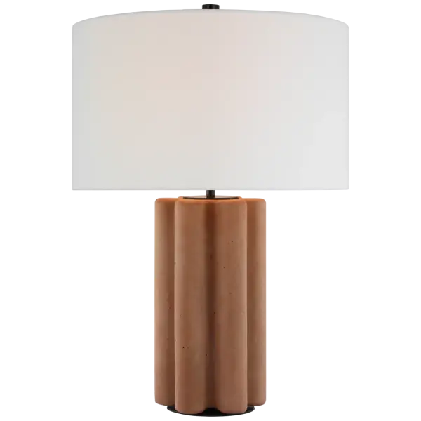 Sculptural Concrete Table Lamp with Warm Terracotta Tones