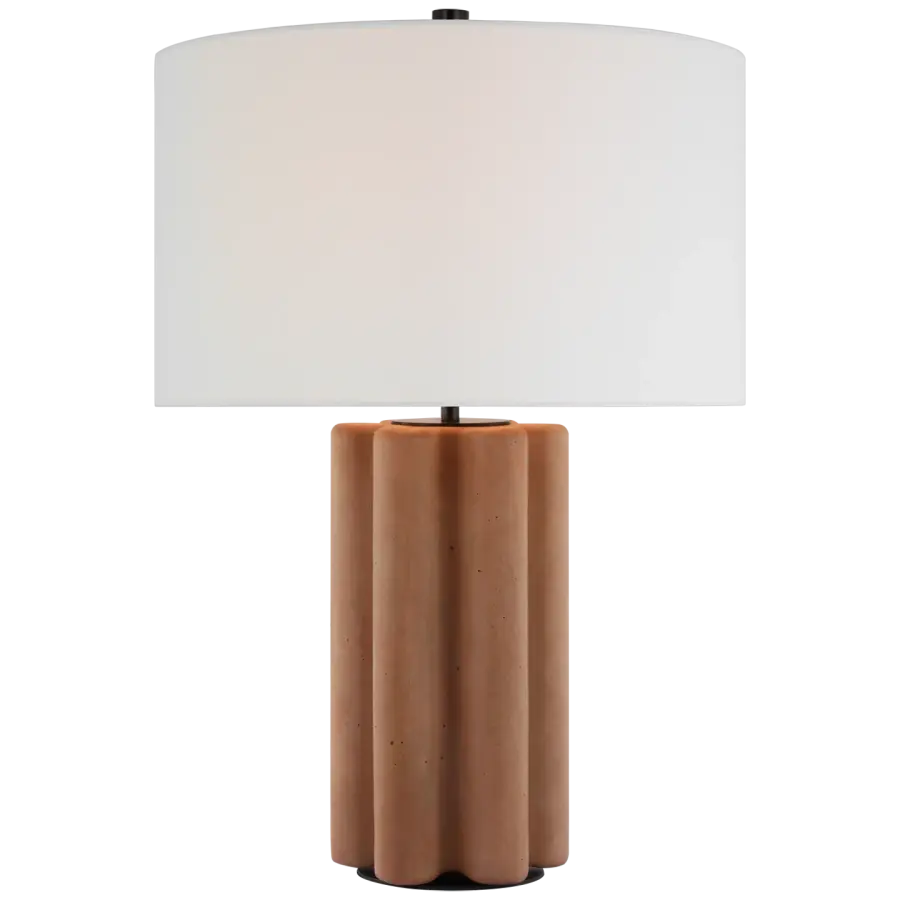 Sculptural Concrete Table Lamp with Warm Terracotta Tones