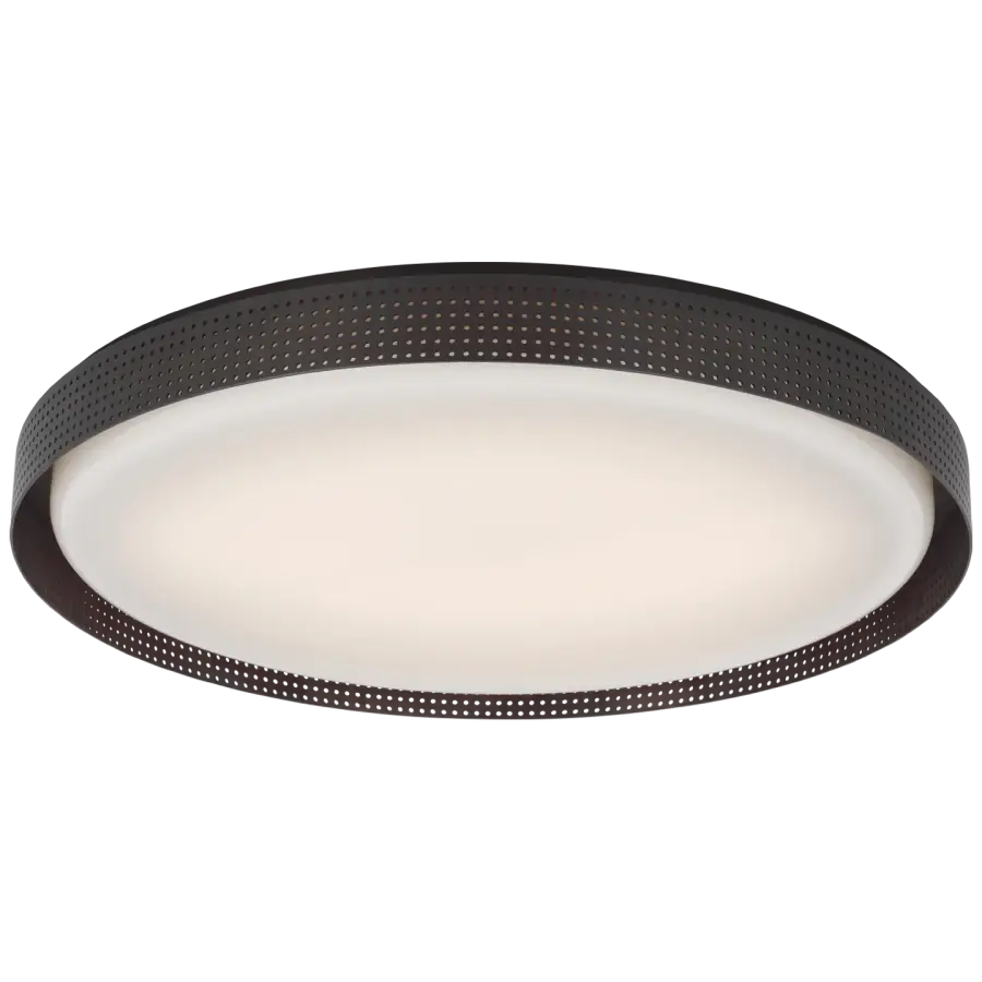Precision 24" Round Flush Mount in Bronze with White Glass