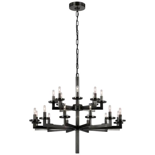 Liaison Double Tier Chandelier in Bronze - Image 1
