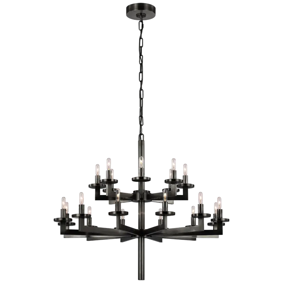 Liaison Double Tier Chandelier in Bronze - Image 1