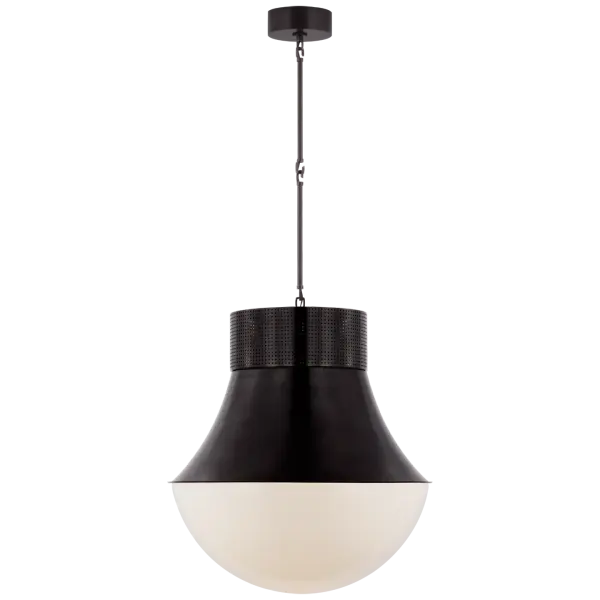 Precision 24" Pendant in Bronze with White Glass Open Box