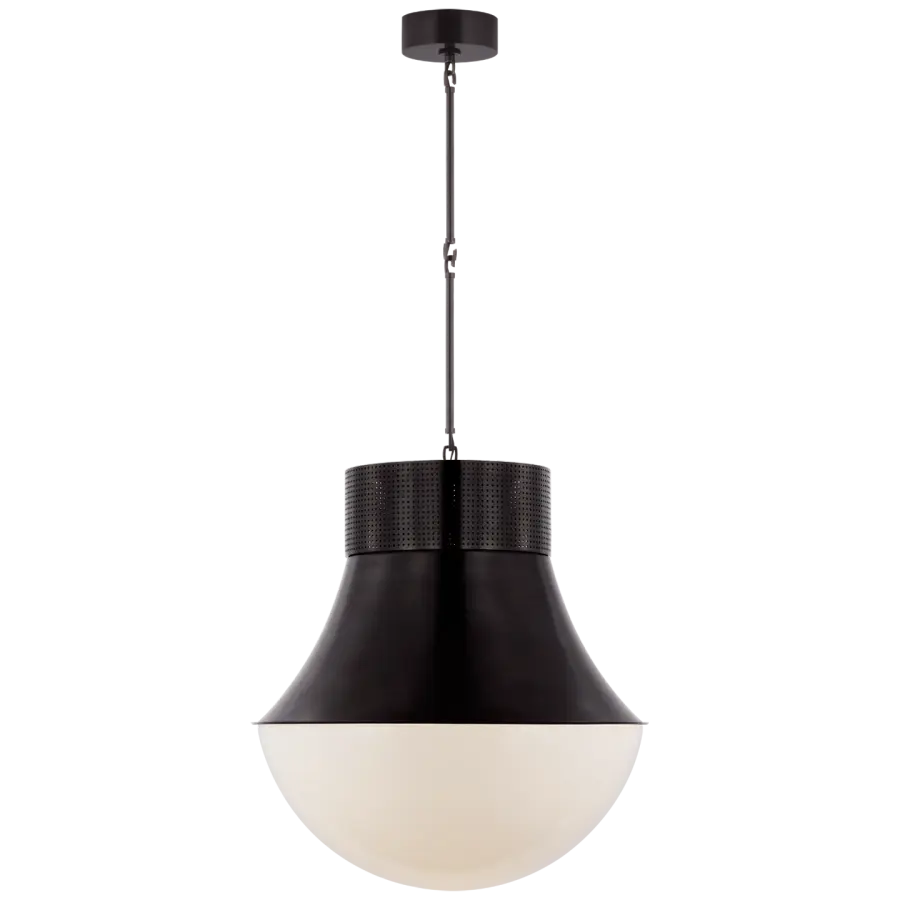 Precision 24" Pendant in Bronze with White Glass Open Box