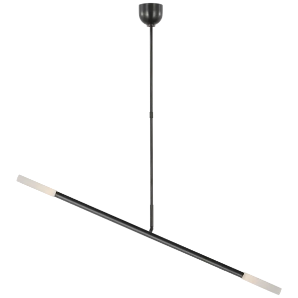 Kelly Wearstler's Rousseau collection brings minimalist elegance to modern spaces. The articulating design offers flexibility, while bronze finish and etched crystal create refined illumination perfect for contemporary interiors.