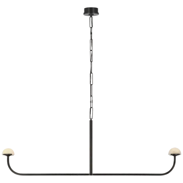 Pedra 56" Linear Chandelier in Bronze with Alabaster Open Box