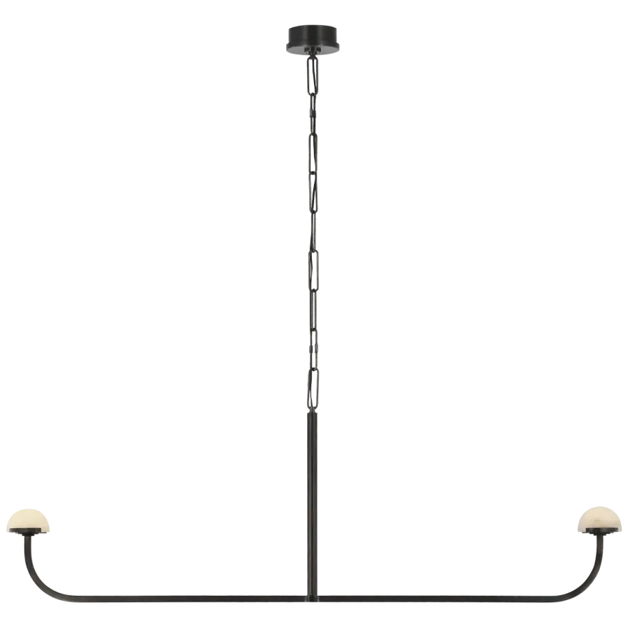 Pedra 56" Linear Chandelier in Bronze with Alabaster Open Box