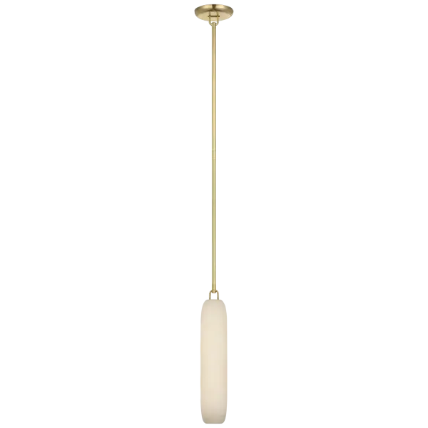 Formosa 17" Single Pendant in Antique-Burnished Brass with Alabaster Open Box
