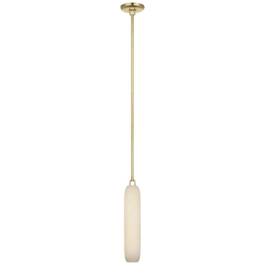 Formosa 17" Single Pendant in Antique-Burnished Brass with Alabaster Open Box
