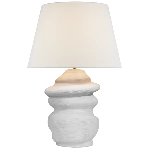 Elegant Organic Modern Table Lamp with Coastal-Inspired Sandy White Finish