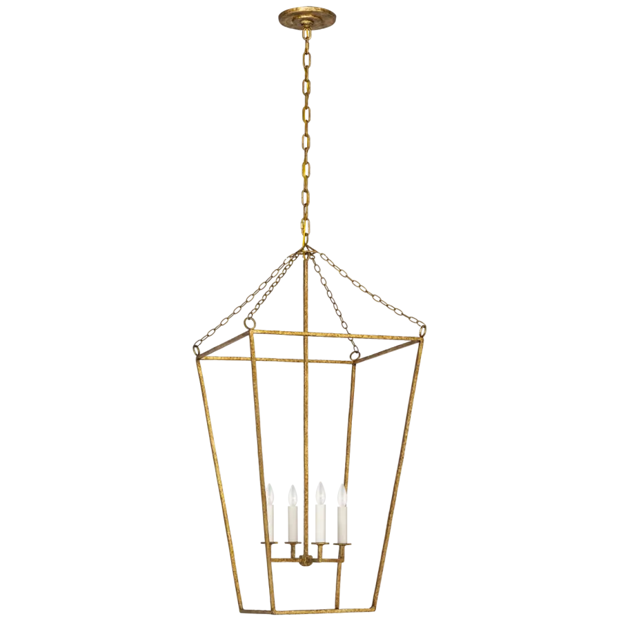 Malloy 18" Open Frame Forged Lantern in Gilded Iron