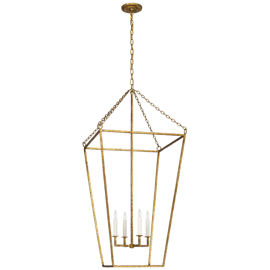 Malloy 23" Open Frame Forged Lantern in Gilded Iron