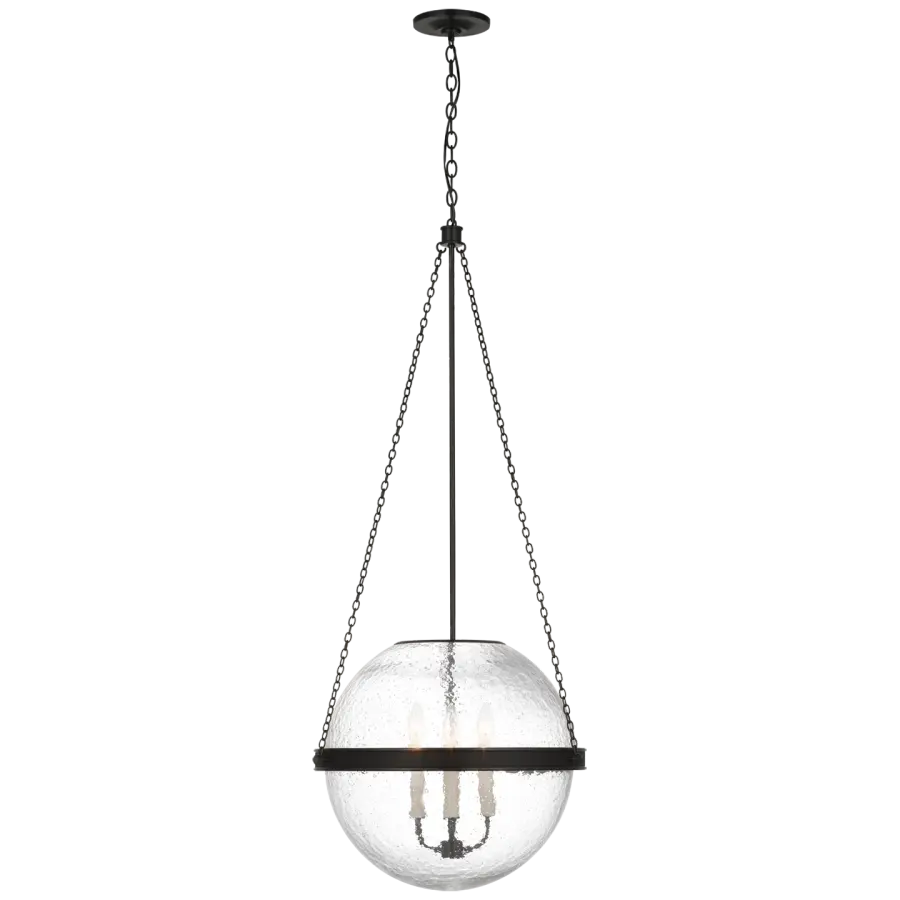 Reese 18" Globe Pendant in Bronze with Clear Restoration Glass