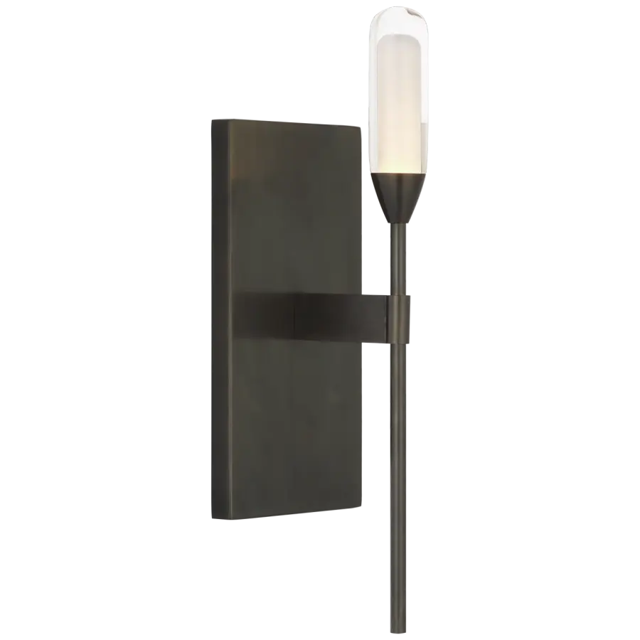 Overture Medium Sconce in Bronze with Clear Glass