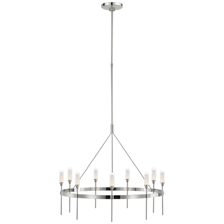 Overture Medium Ring Chandelier in Polished Nickel with Clear Glass