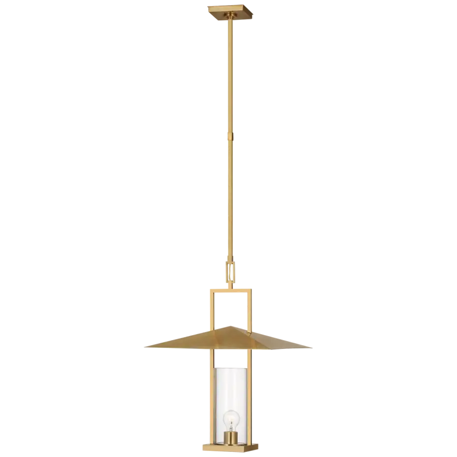 Amity 18" Lantern in Antique Brass with Clear Glass - Image 2
