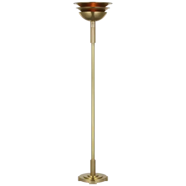 Elegant 70" Brass Torchiere Delivers Sophisticated Ambient Lighting