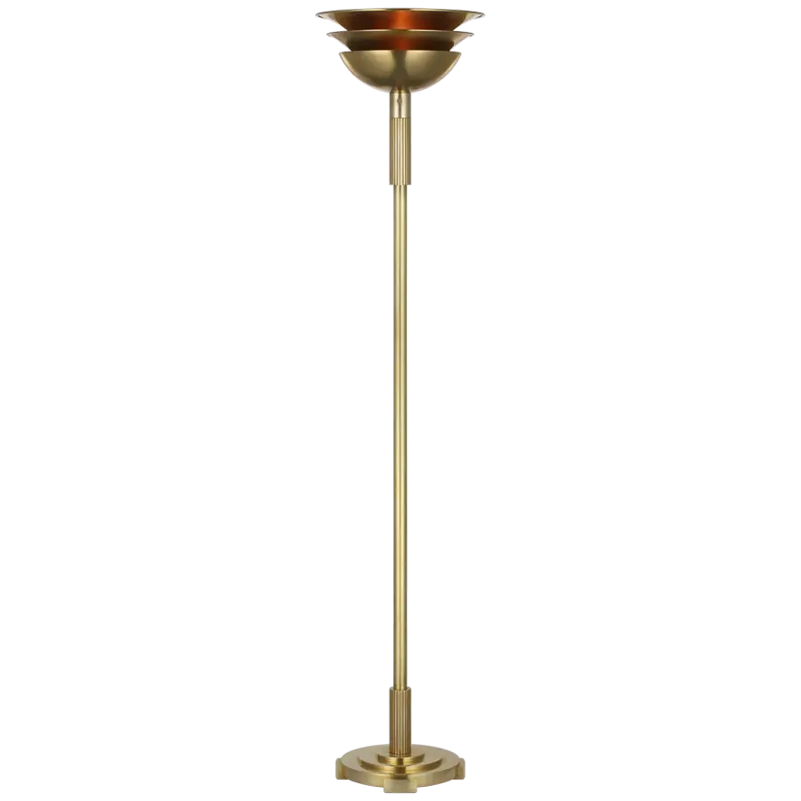 Elegant 70" Brass Torchiere Delivers Sophisticated Ambient Lighting