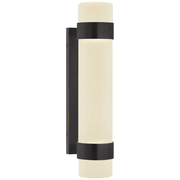 The Barton Small Bath Sconce combines traditional elegance with refined craftsmanship. Featuring etched crystal and a rich bronze finish, this fixture adds sophisticated illumination to bathrooms and powder rooms.