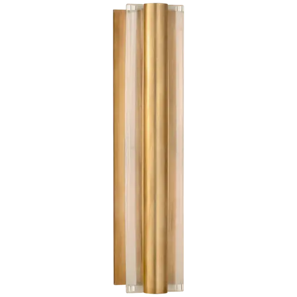 Daley Medium Linear Sconce in Natural Brass with Crystal