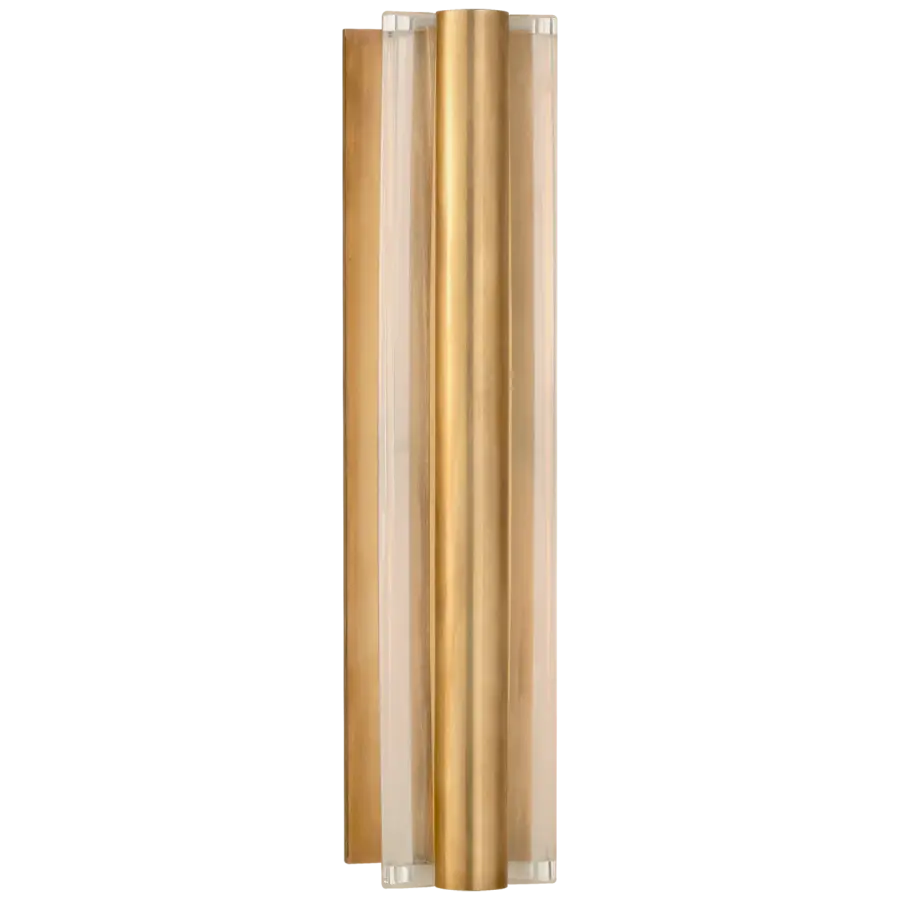 Daley Medium Linear Sconce in Natural Brass with Crystal