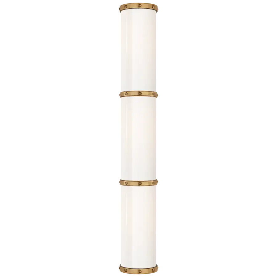 Elegant Triple Bath Sconce with Warm Brass Finish and Clean Glass Shades