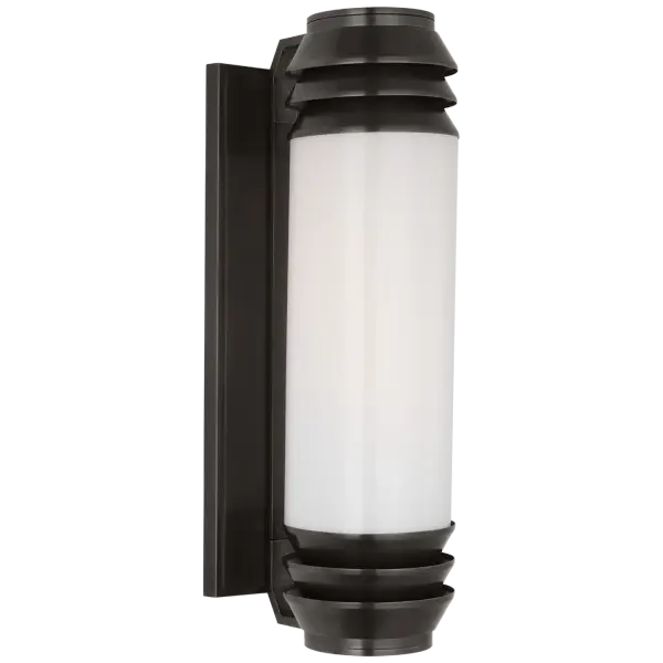 Chadwell 19" Wall Sconce in Bronze with White Glass