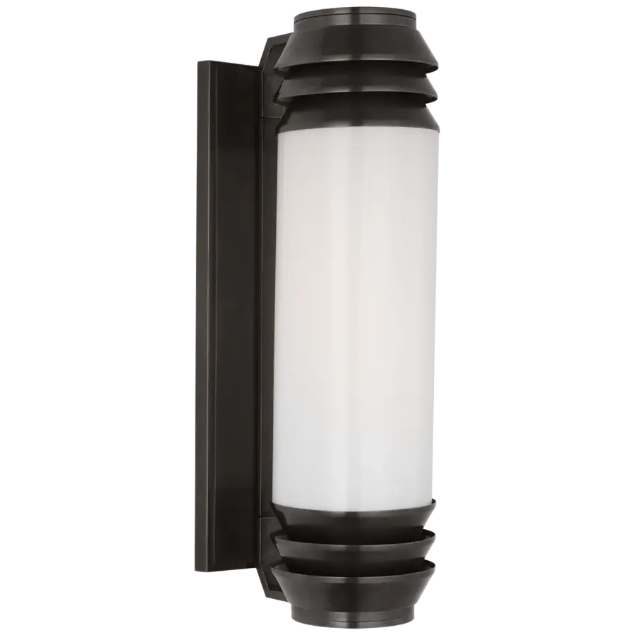 Chadwell 19" Wall Sconce in Bronze with White Glass