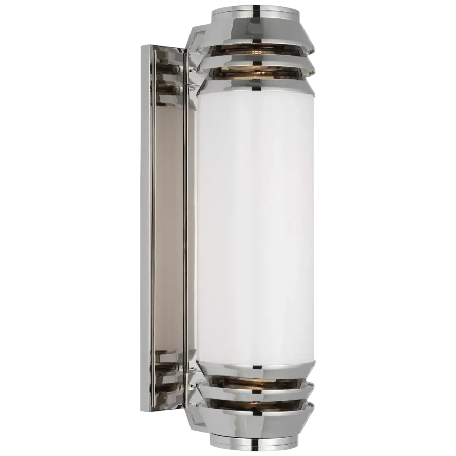 Chadwell 19" Sconce in Polished Nickel with White Glass