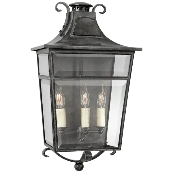 Carrington Medium Sconce in French Rust with Clear Glass