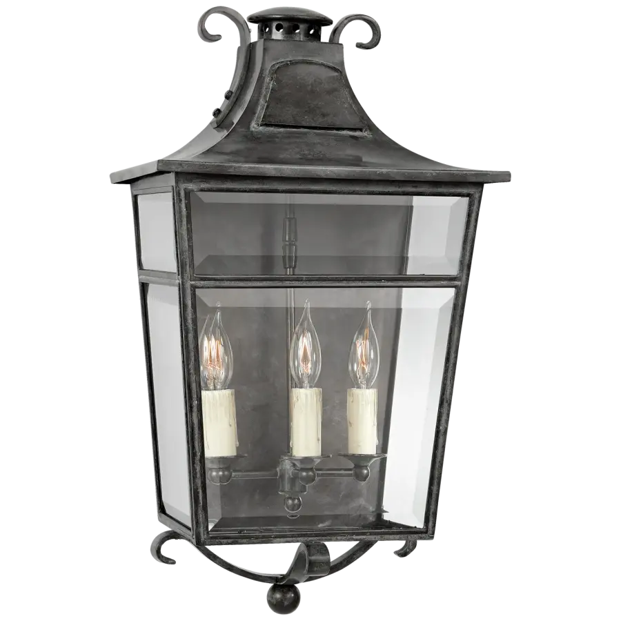 Carrington Medium Sconce in French Rust with Clear Glass
