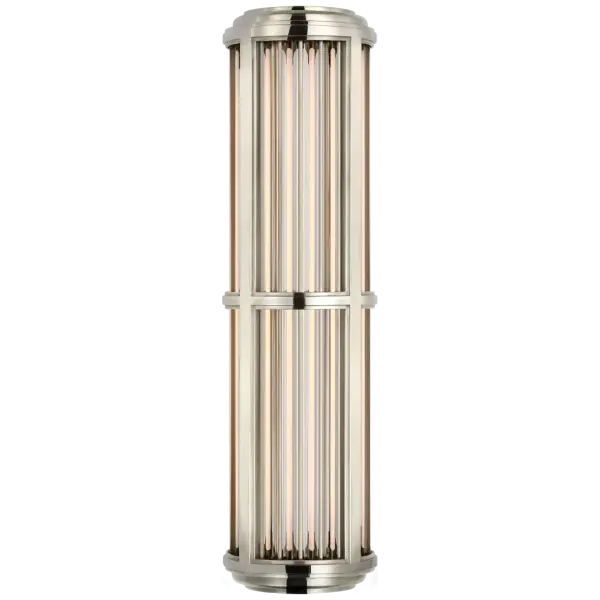 Perren Medium Wall Sconce in Polished Nickel and Glass Rods